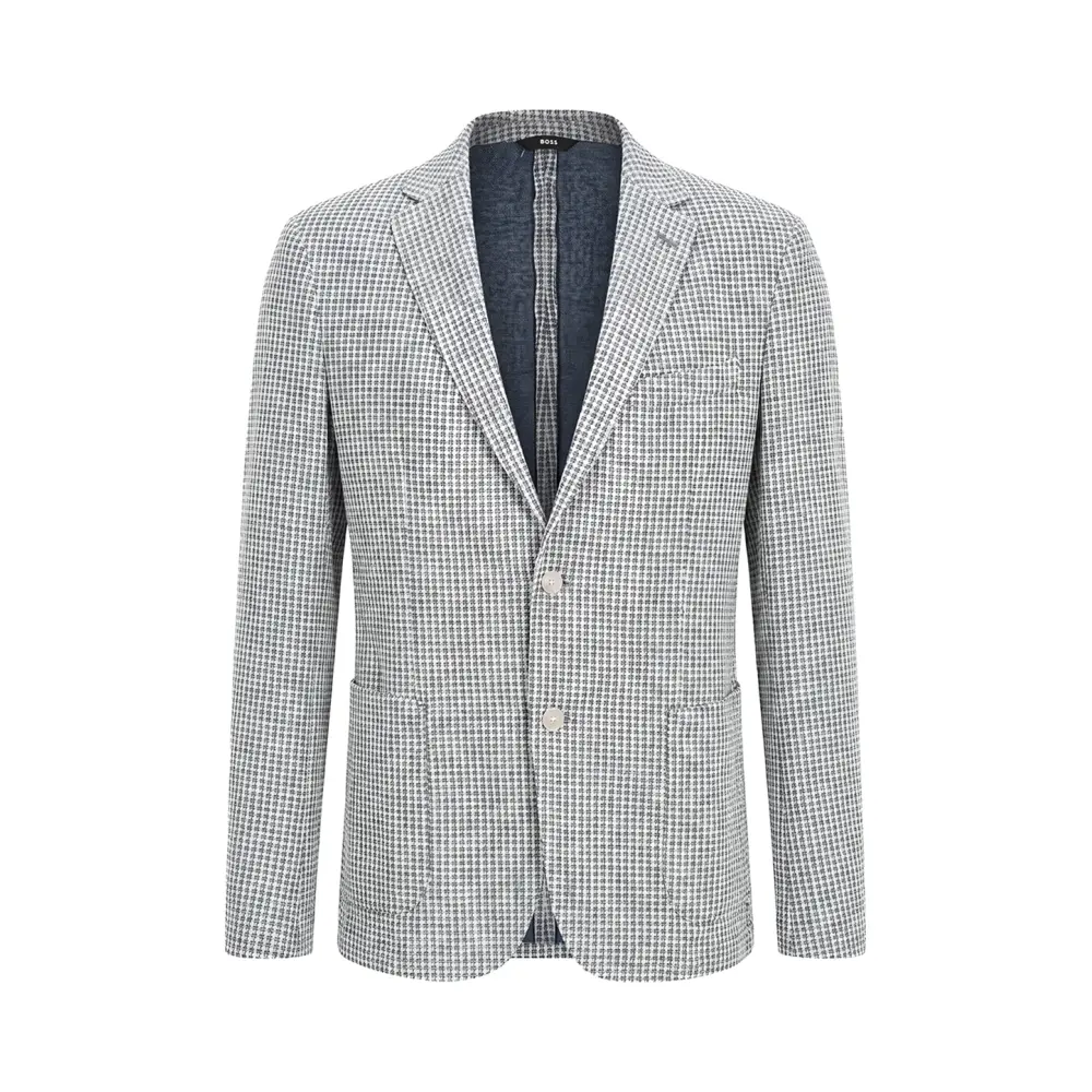 Пиджак Slim Fit из хлопка и льна