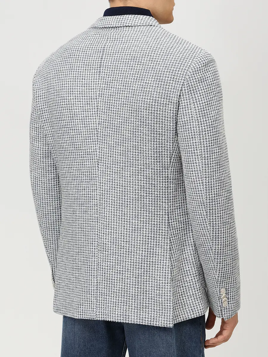 Пиджак Slim Fit из хлопка и льна
