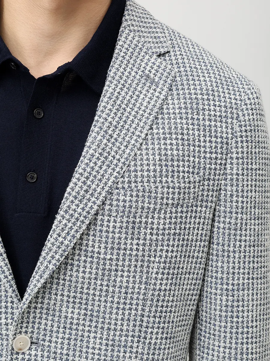 Пиджак Slim Fit из хлопка и льна