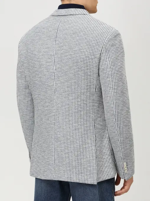 Пиджак Slim Fit из хлопка и льна BOSS