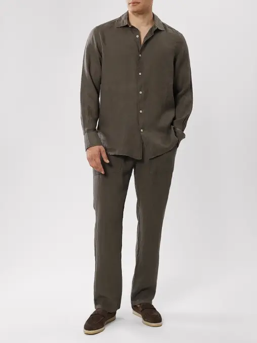 Рубашка Slim Fit льняная MC2 SAINT BARTH