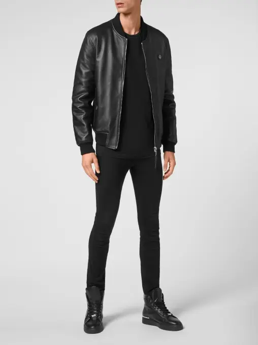 Бомбер кожаный PHILIPP PLEIN