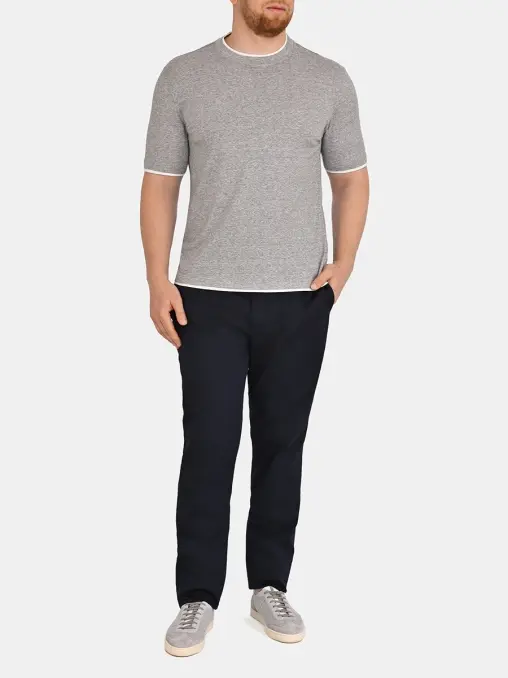 Футболка из хлопка и льна BRUNELLO CUCINELLI