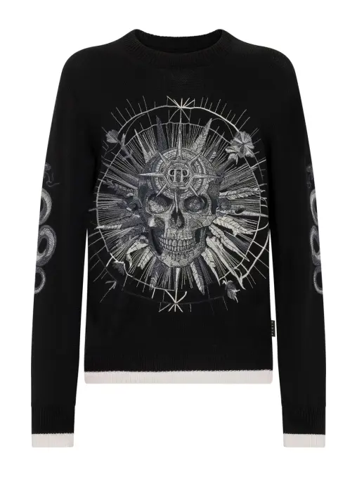 Джемпер из шерсти и хлопка PHILIPP PLEIN