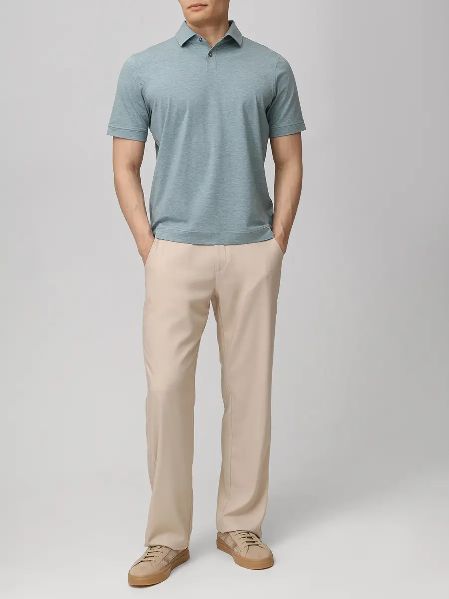 Поло из хлопка и тенселя