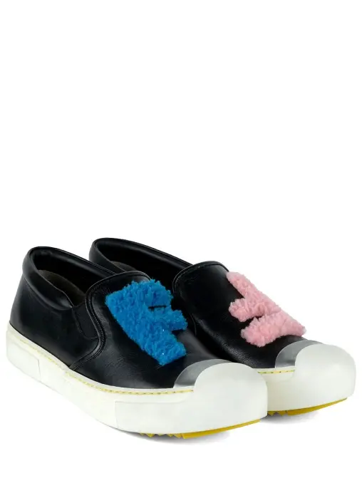 Слипоны кожаные FENDI