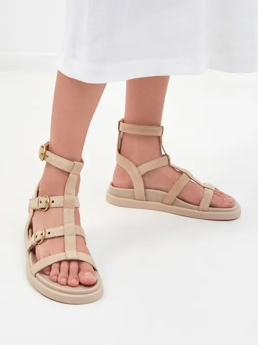 Сандалии замшевые GIANVITO ROSSI