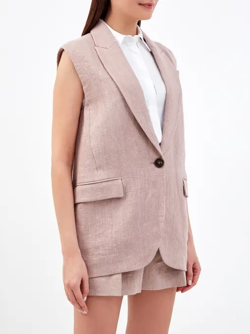 Жилет льняной BRUNELLO CUCINELLI