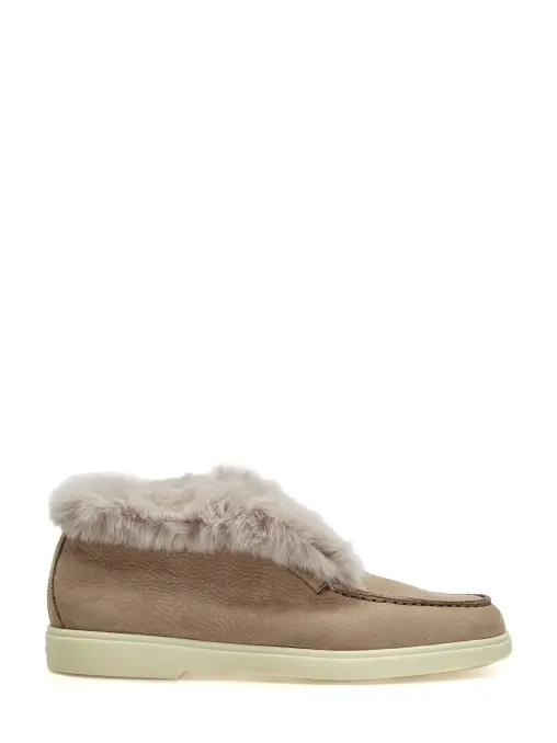 Лоферы кожаные на меху SANTONI