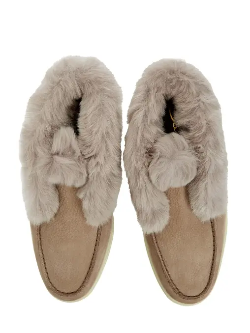 Лоферы кожаные на меху SANTONI
