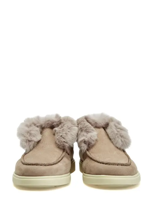 Лоферы кожаные на меху SANTONI