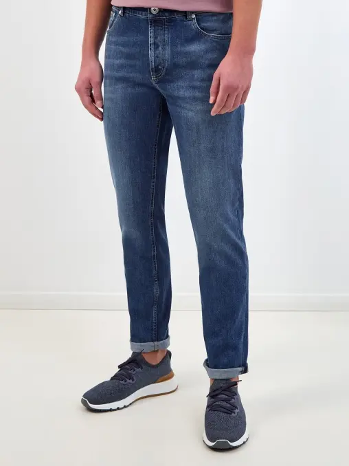 Джинсы Slim Fit хлопковые BRUNELLO CUCINELLI
