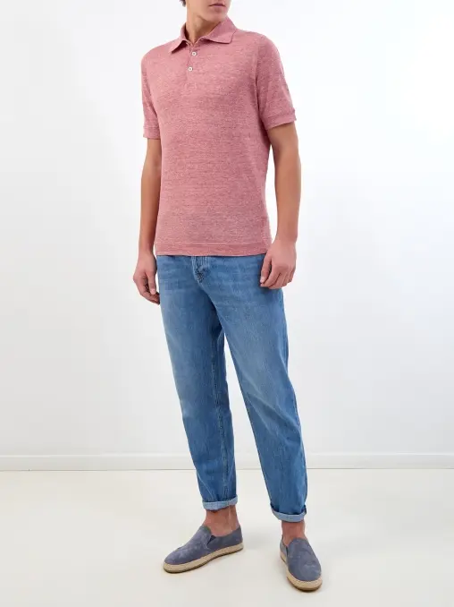 Поло льняное BRUNELLO CUCINELLI