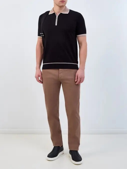 Поло хлопковое BERTOLO LUXURY MENSWEAR