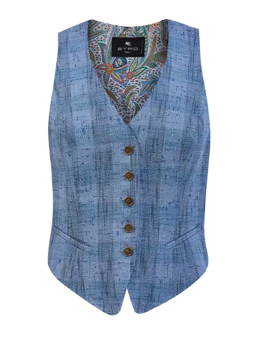 Жилет из вискозы и льна ETRO