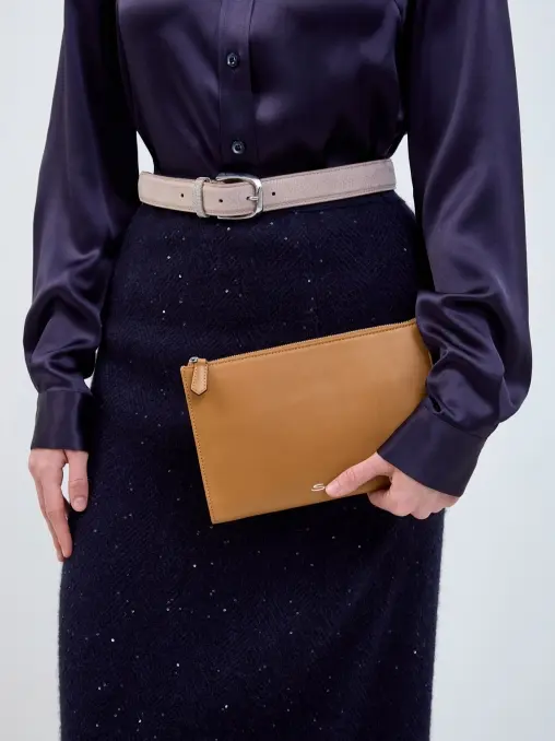Клатч кожаный SANTONI