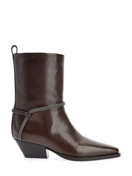 Ботильоны кожаные BRUNELLO CUCINELLI