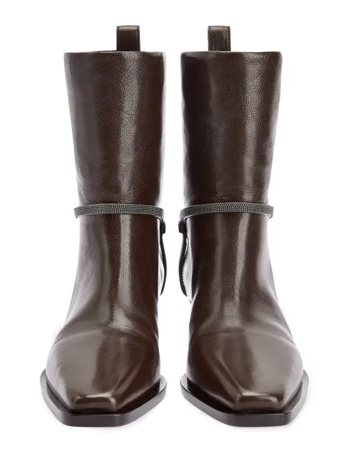 Ботильоны кожаные BRUNELLO CUCINELLI