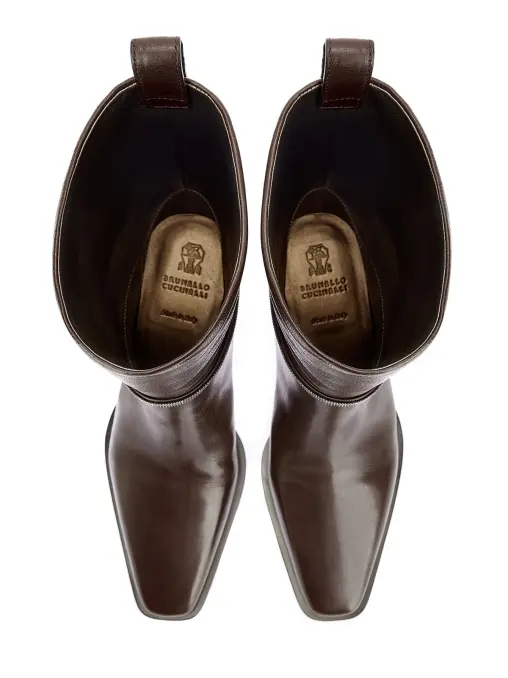 Ботильоны кожаные BRUNELLO CUCINELLI