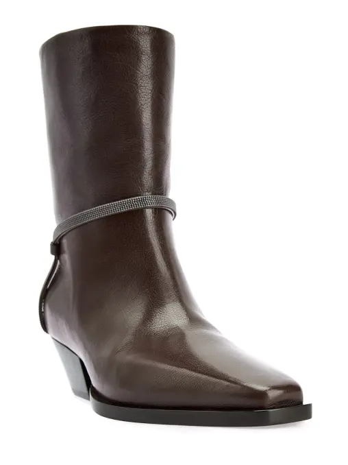 Ботильоны кожаные BRUNELLO CUCINELLI