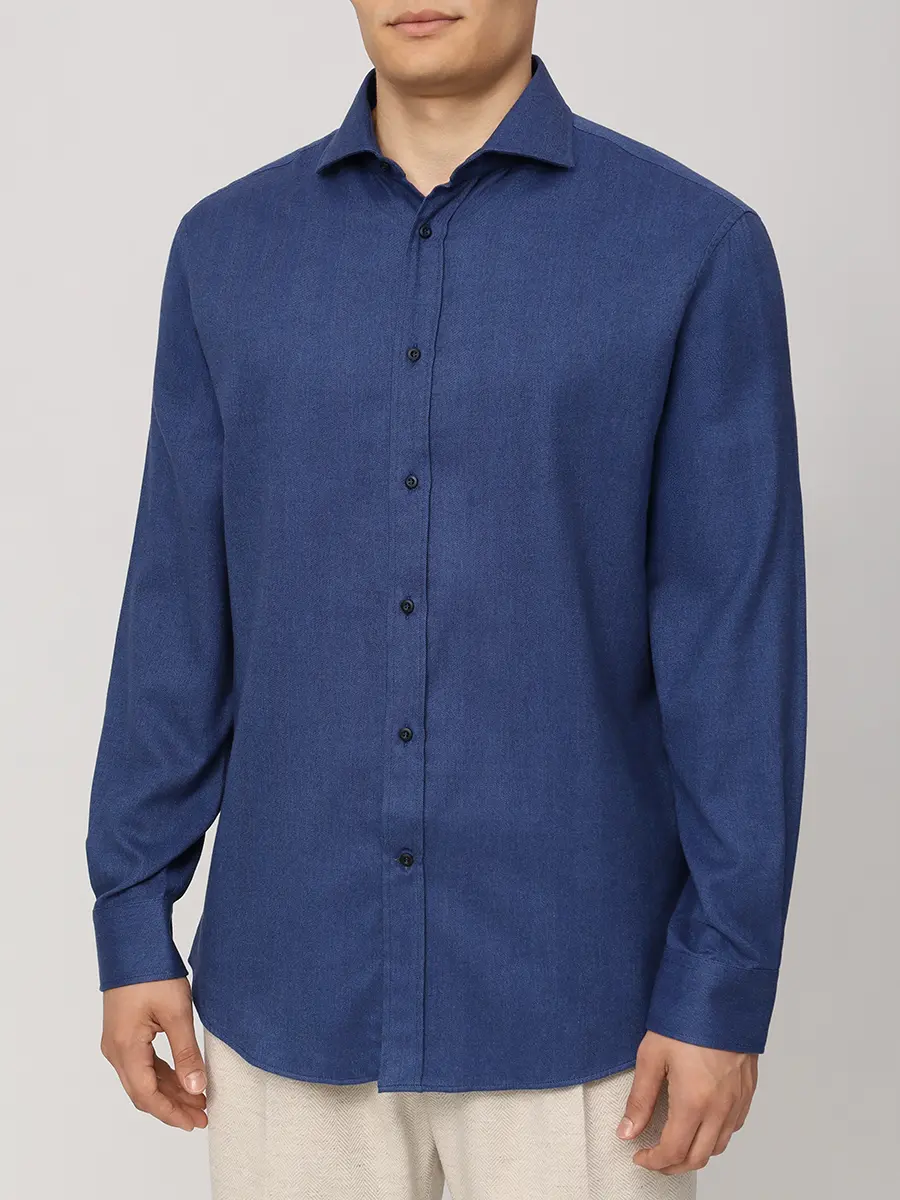 Рубашка Regular Fit из хлопка и лиоцелла