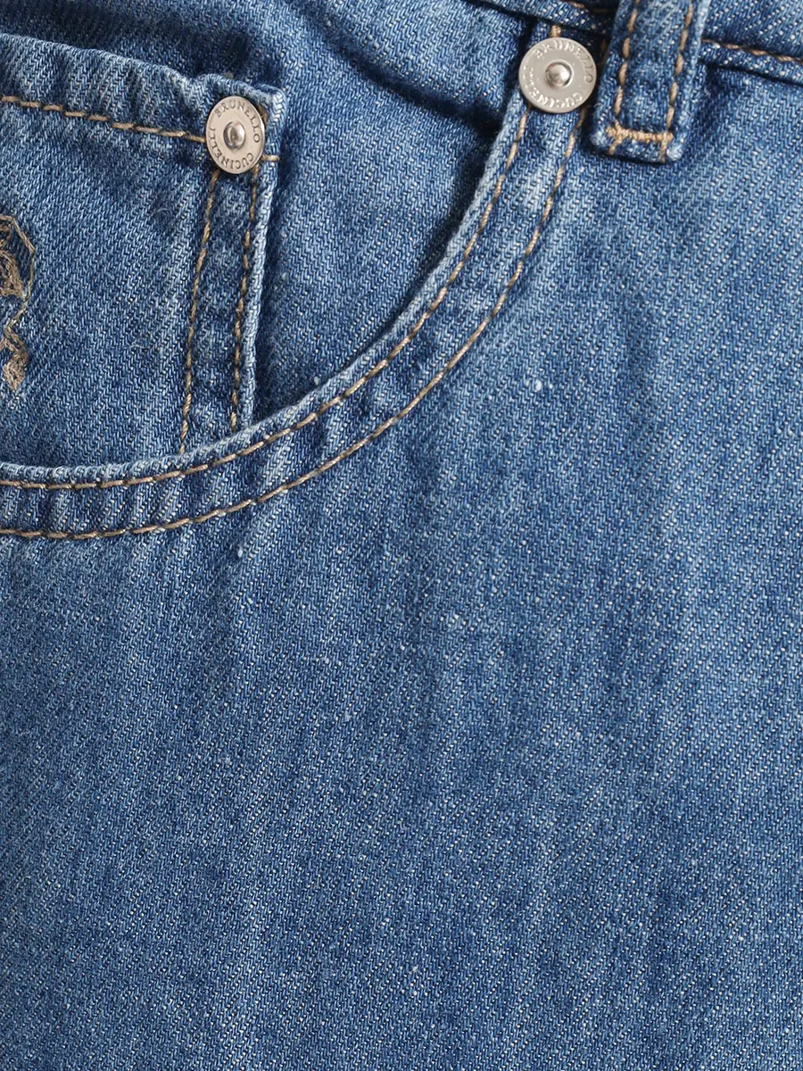 Джинсы Regular Fit их хлопка и льна