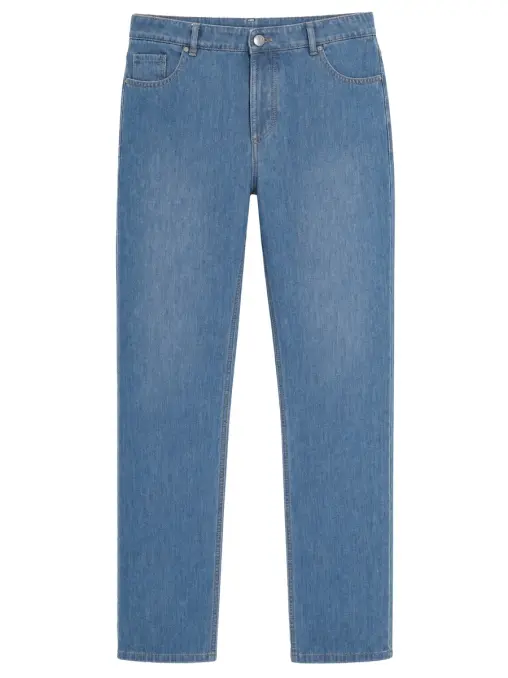Джинсы Regular Fit их хлопка и льна BRUNELLO CUCINELLI