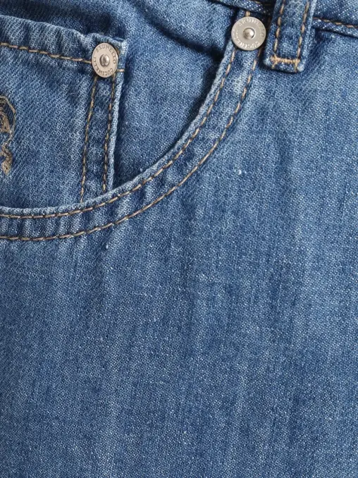 Джинсы Regular Fit их хлопка и льна BRUNELLO CUCINELLI
