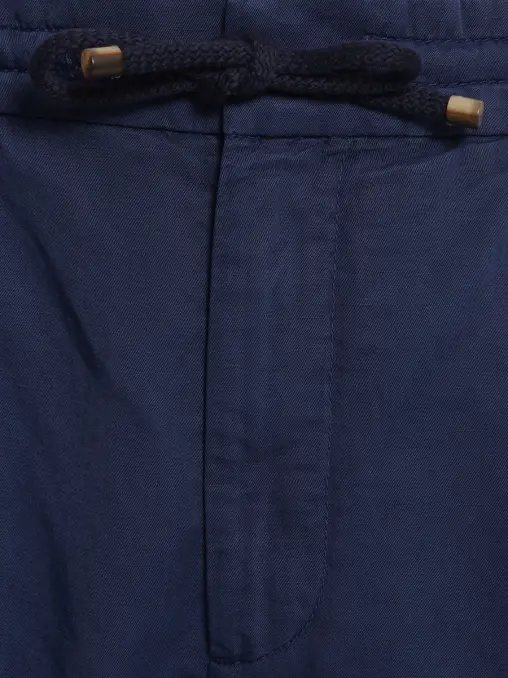 Брюки изо льна и хлопка BRUNELLO CUCINELLI