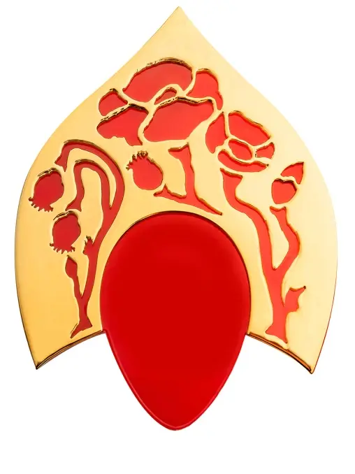 Брошь Голубушка Цветана в красном OXIOMA