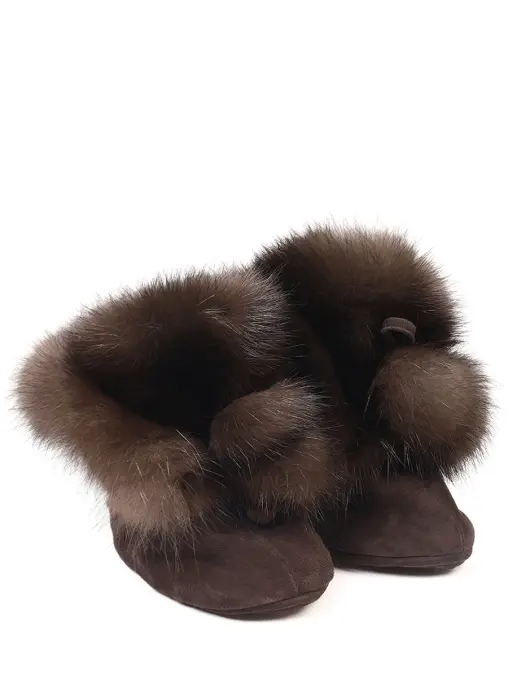 Пинетки с мехом соболя BLACK SABLE