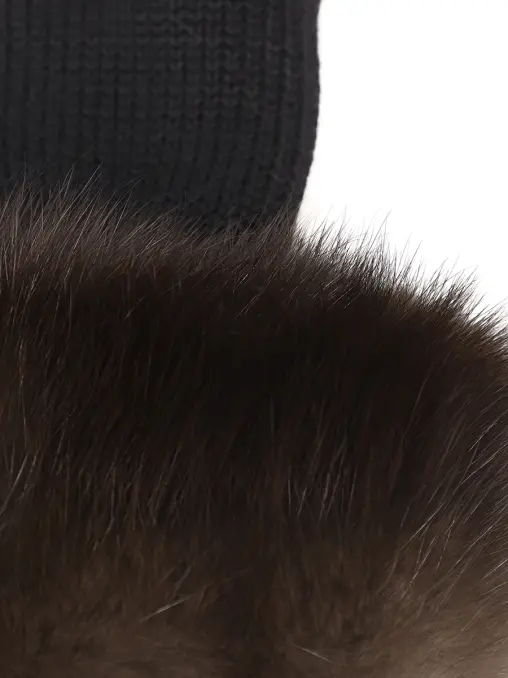 Варежки кашемировые с мехом соболя BLACK SABLE