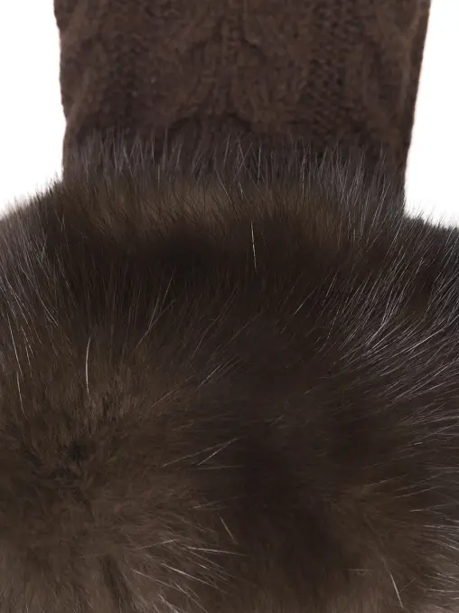 Варежки кашемировые с мехом соболя BLACK SABLE