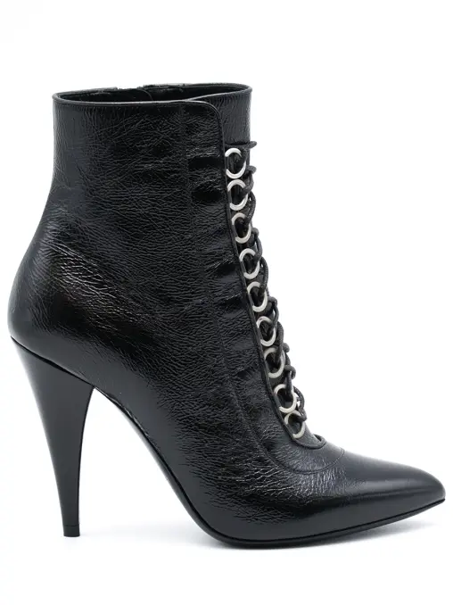 Ботильоны кожаные SAINT LAURENT