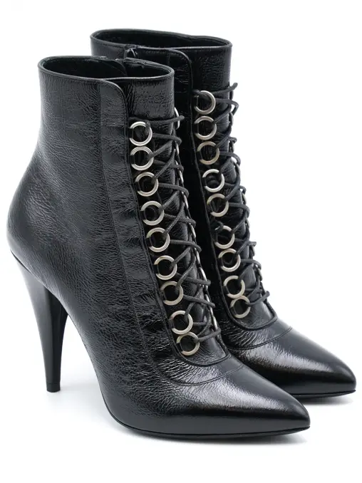 Ботильоны кожаные SAINT LAURENT