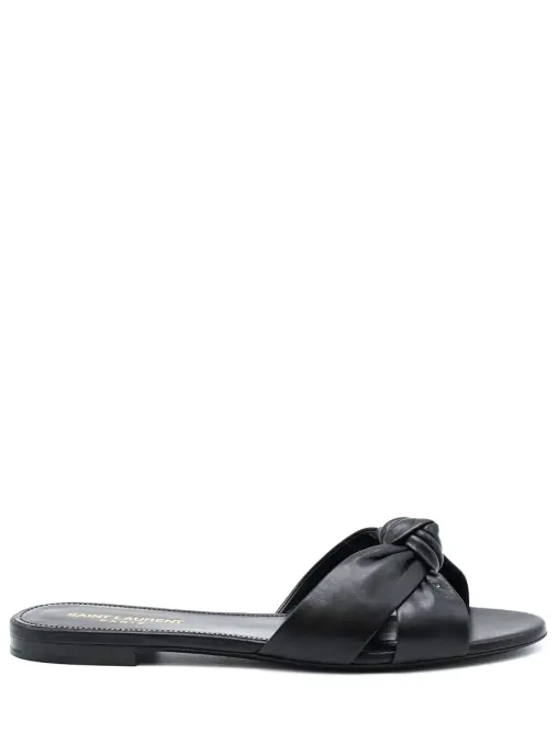 Шлепанцы кожаные SAINT LAURENT