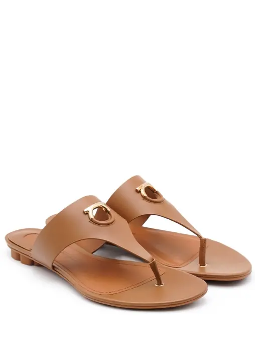 Шлепанцы кожаные S.FERRAGAMO