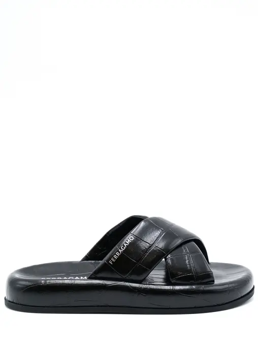Шлепанцы кожаные S.FERRAGAMO