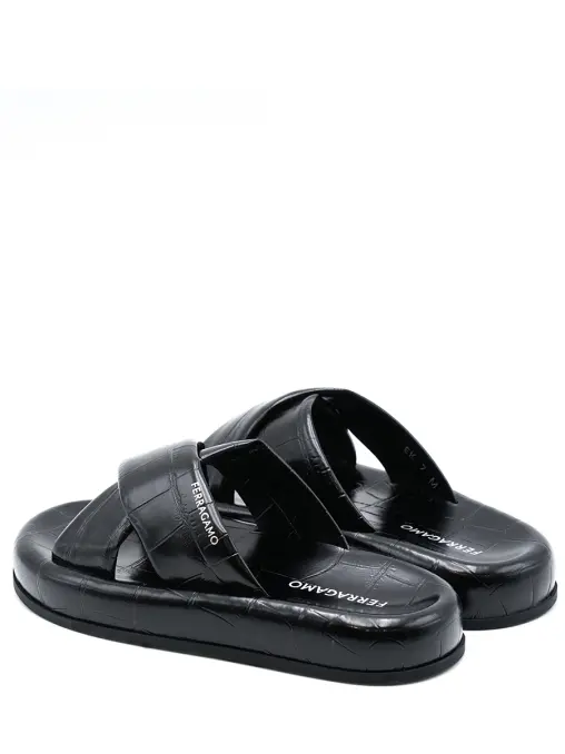 Шлепанцы кожаные S.FERRAGAMO