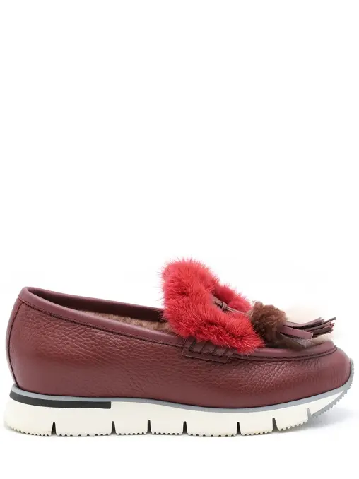 Лоферы кожаные на меху SANTONI