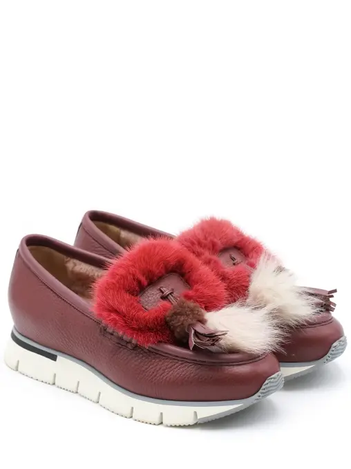Лоферы кожаные на меху SANTONI