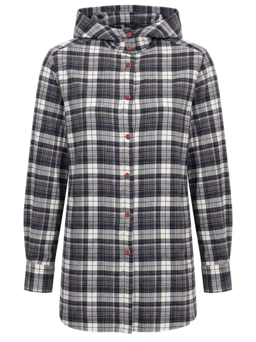 Рубашка фланелевая с капюшоном KITON