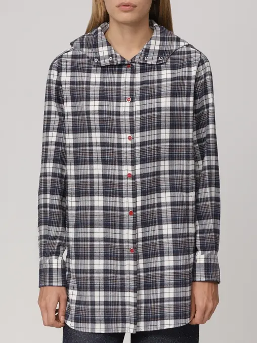 Рубашка фланелевая с капюшоном KITON