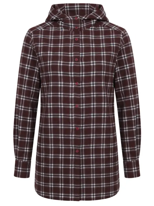Рубашка фланелевая с капюшоном KITON