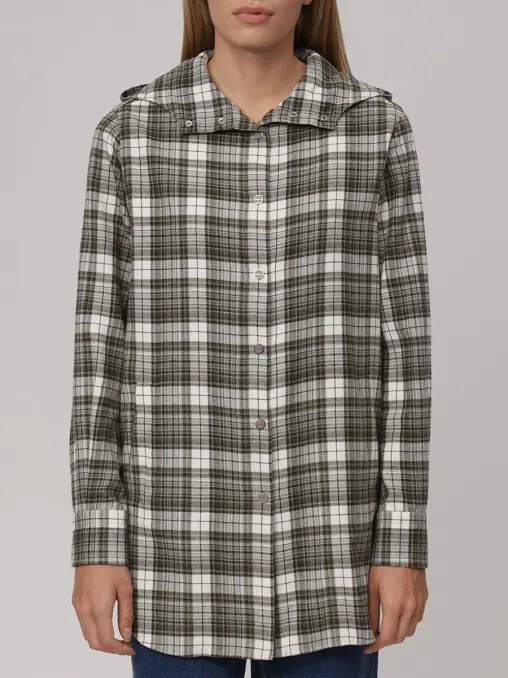Рубашка фланелевая с капюшоном KITON