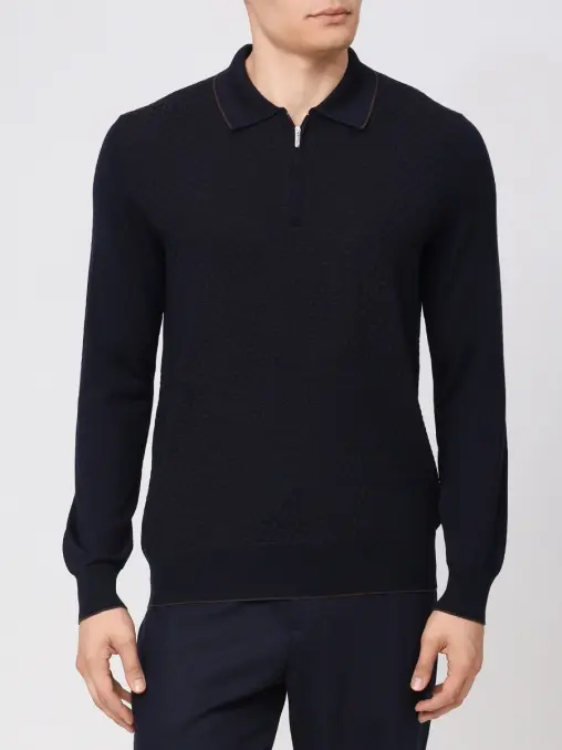 Поло из шерсти и шелка BERTOLO LUXURY MENSWEAR