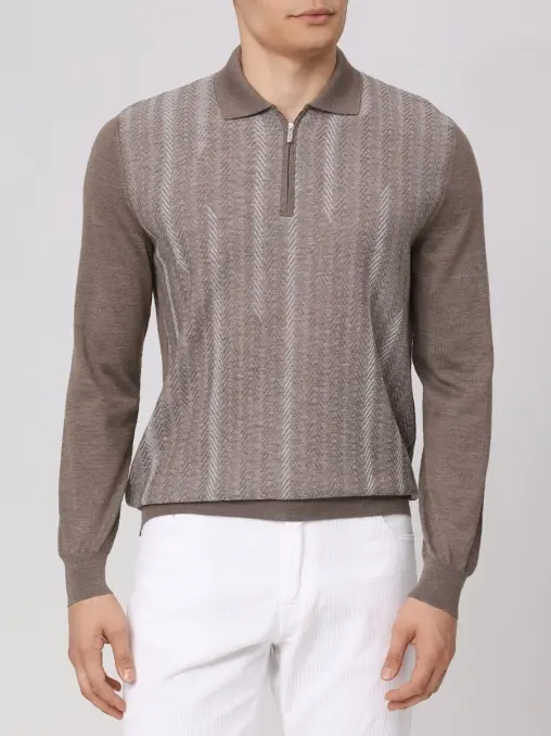 Поло из шерсти и шелка BERTOLO LUXURY MENSWEAR