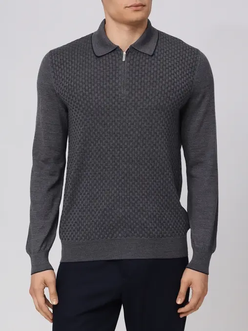 Поло из шерсти и шелка BERTOLO LUXURY MENSWEAR