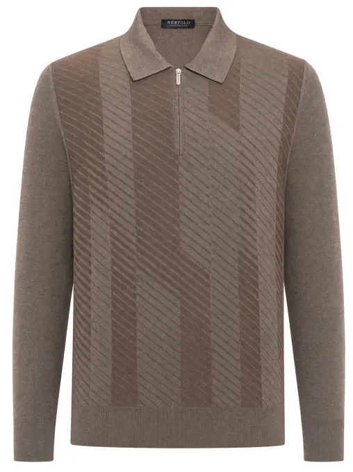 Поло из шерсти и шелка BERTOLO LUXURY MENSWEAR