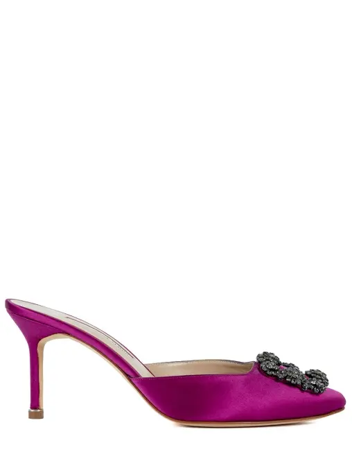 Мюли шелковые MANOLO BLAHNIK